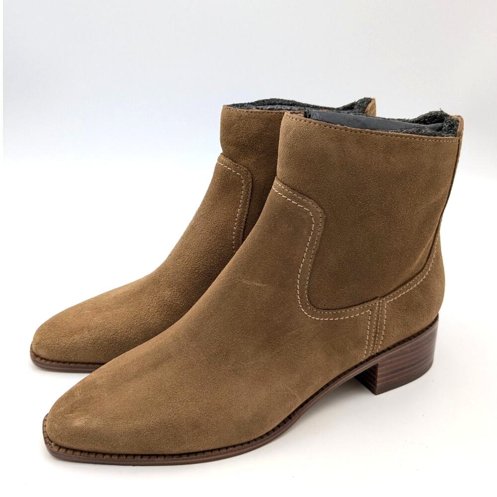 Cole Haan Naia Pointed Toe Block Heel Booties Women's Brown Size US8B EU39
